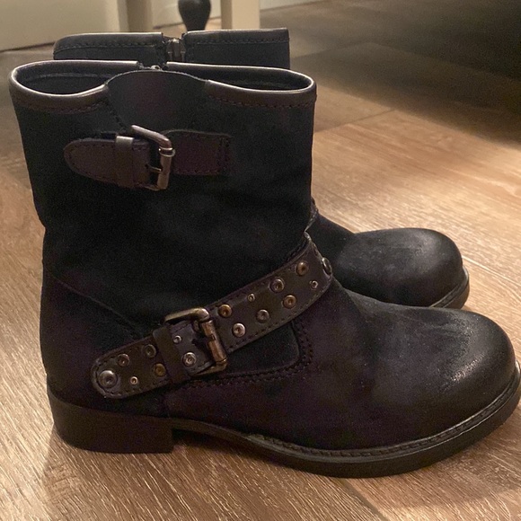 EUC Vintage Foundry Co. Black Leather Moto Boots Size 7 - Picture 3 of 11